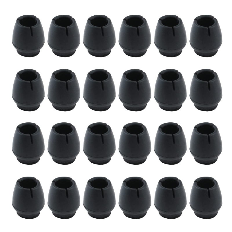 Antrader 24pcs Silicone Black Furniture Pads with Felt Pads Floor Protectors Non-Slip Sofa Chair Table Glides Feet Caps Fit Round Diameter 0.5" to 0.6" (1.2-1.6cm) - Image 1